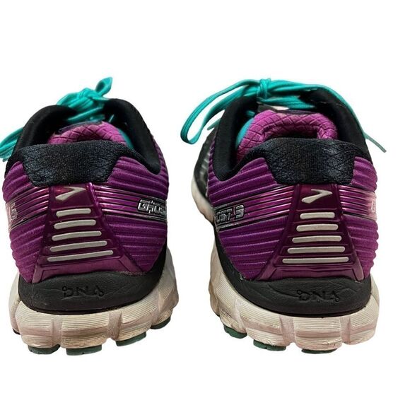 Brooks Women's Ghost 9 Running Shoes Sneakers Black Purple Teal US 8 - Picture 9 of 12